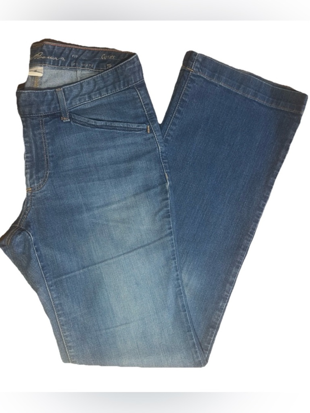 Eddie Bauer Jeans Womens Size 6 Curvy Trouser Wide Leg Denim Blue Jeans